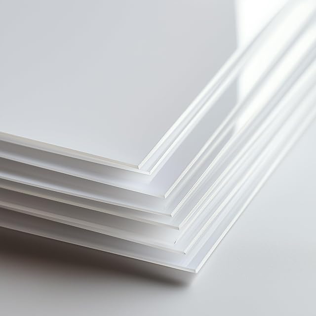 Pile de plaques opales blanches vues par la tranche