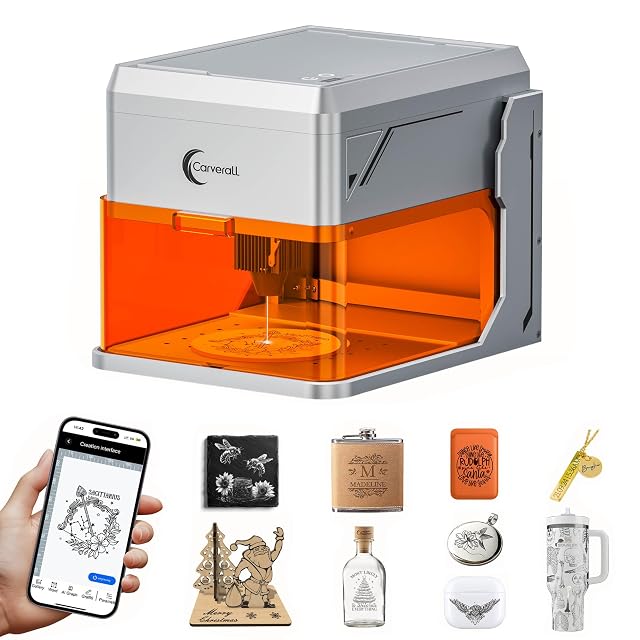 Graveur laser fermé Carverall A1 Pro avec fenêtre d’observation orange