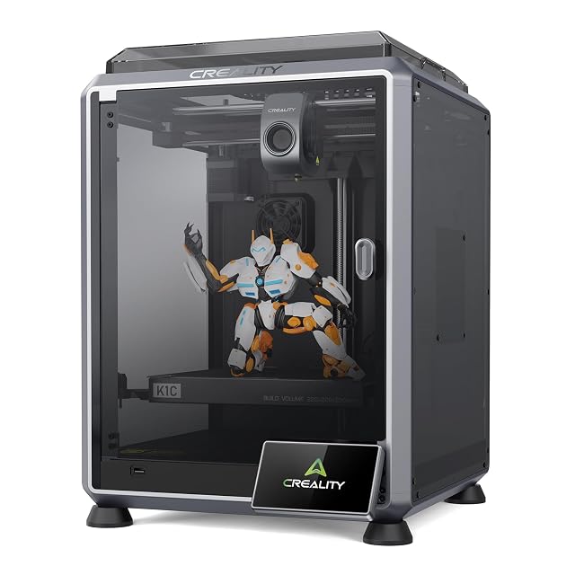 Imprimante 3D CoreXY fermée Creality K1C avec porte teintée et écran tactile en façade