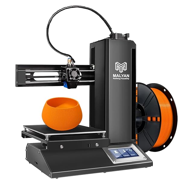 Imprimante 3D compacte Malyan M320 avec écran tactile et bobine de filament orange