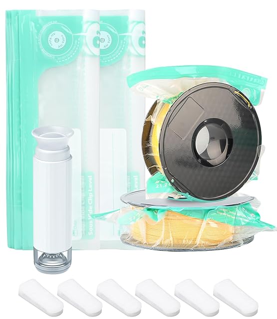 Sachets à bord vert marqués Air Valve, une pompe manuelle blanche, six clips blancs et deux bobines scellées en sachet