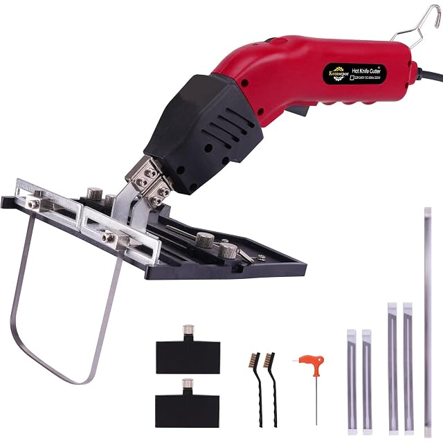 Couteau chauffant pour mousse Komsepor rouge de 200 W avec lames interchangeables