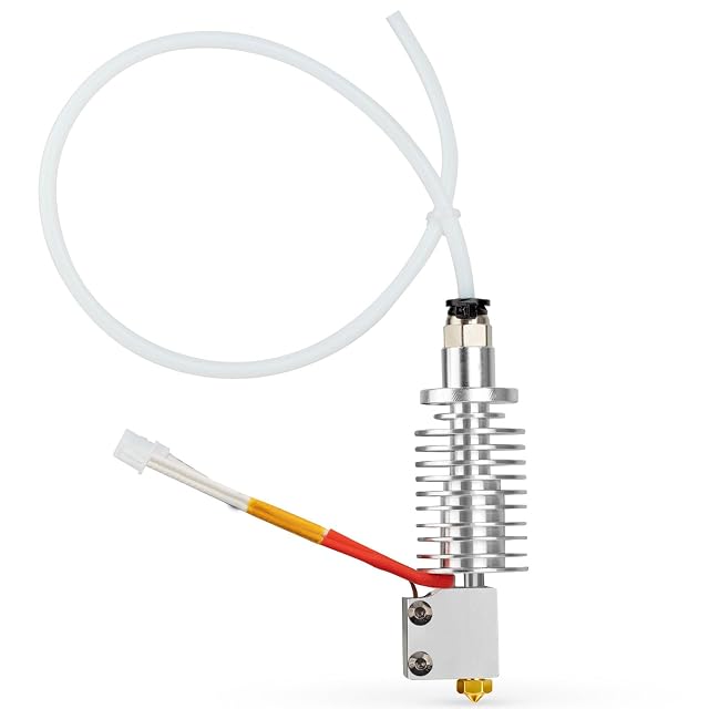 Tête chauffante Anycubic Vyper avec dissipateur à ailettes, bloc de chauffe, buse en laiton, câble branché et tube PTFE blanc