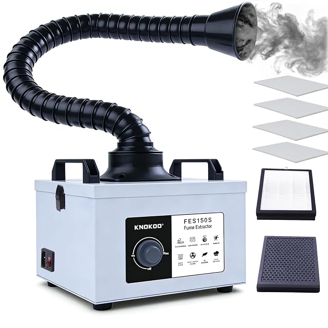 Extracteur de fumées d’établi KNOKOO FES150S avec bras d’aspiration