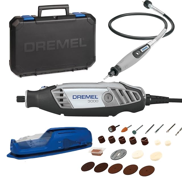 Outil rotatif Dremel 3000 avec arbre flexible, complément, mallette et accessoires