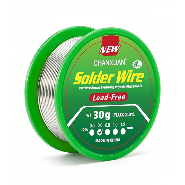 Bobine verte CHANXUAN étiquetée sans plomb, WT 30 g, flux 2,0 %, case 0,6 mm cochée