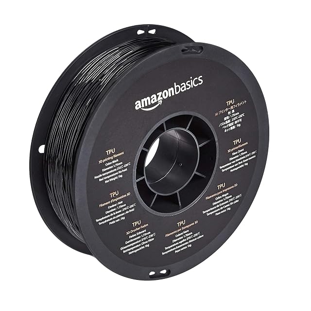Bobine de filament TPU noir Amazon Basics avec jauge