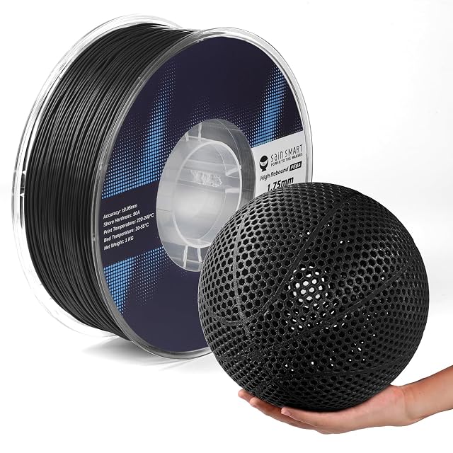 Bobine de filament souple PEBA 90A noir SainSmart